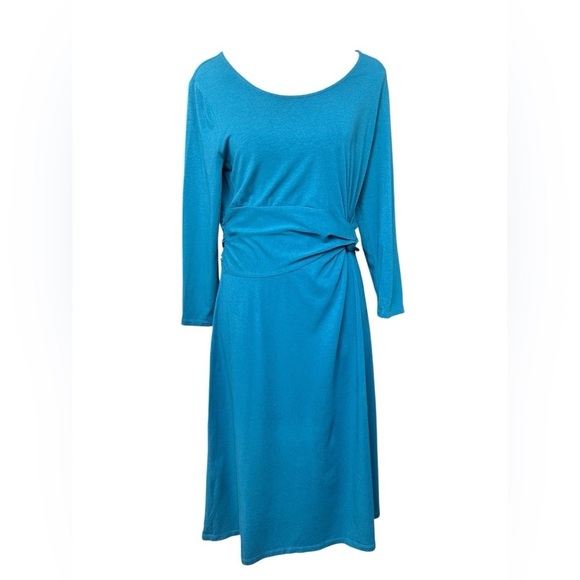 Lands' End Dresses & Skirts - Lands’ End Teal Midi Style Easy to Wear Slip on Dress size 6-8